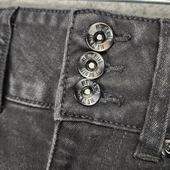 HT Denim Jeans Womens 5 Black Stretch Hi Rise Super Skinny - Picture 3 of 12
